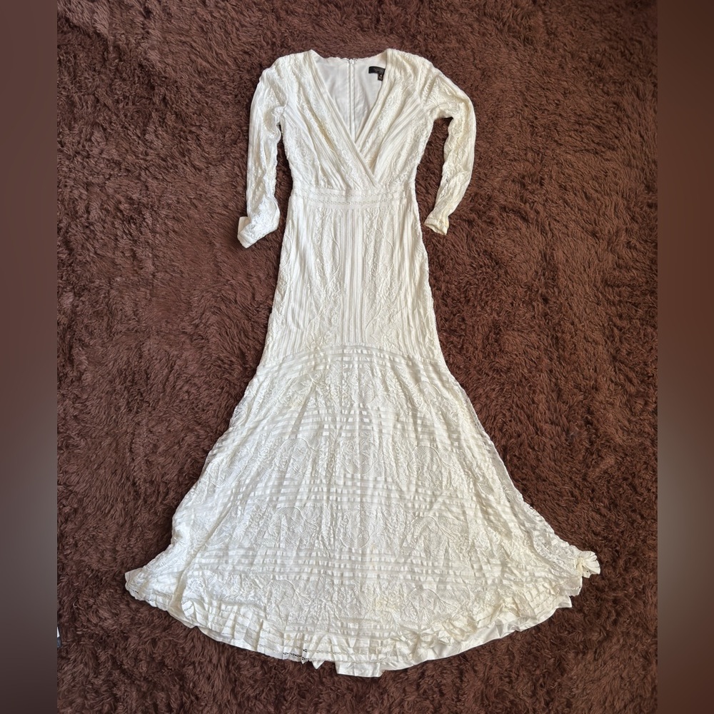 Tadashi Shoji White Long Sleeve Dress - Picture 3 of 3